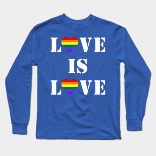 Gay Pride Vintage Rainbow Heart LGBT Love is Love Long Sleeve T-Shirt